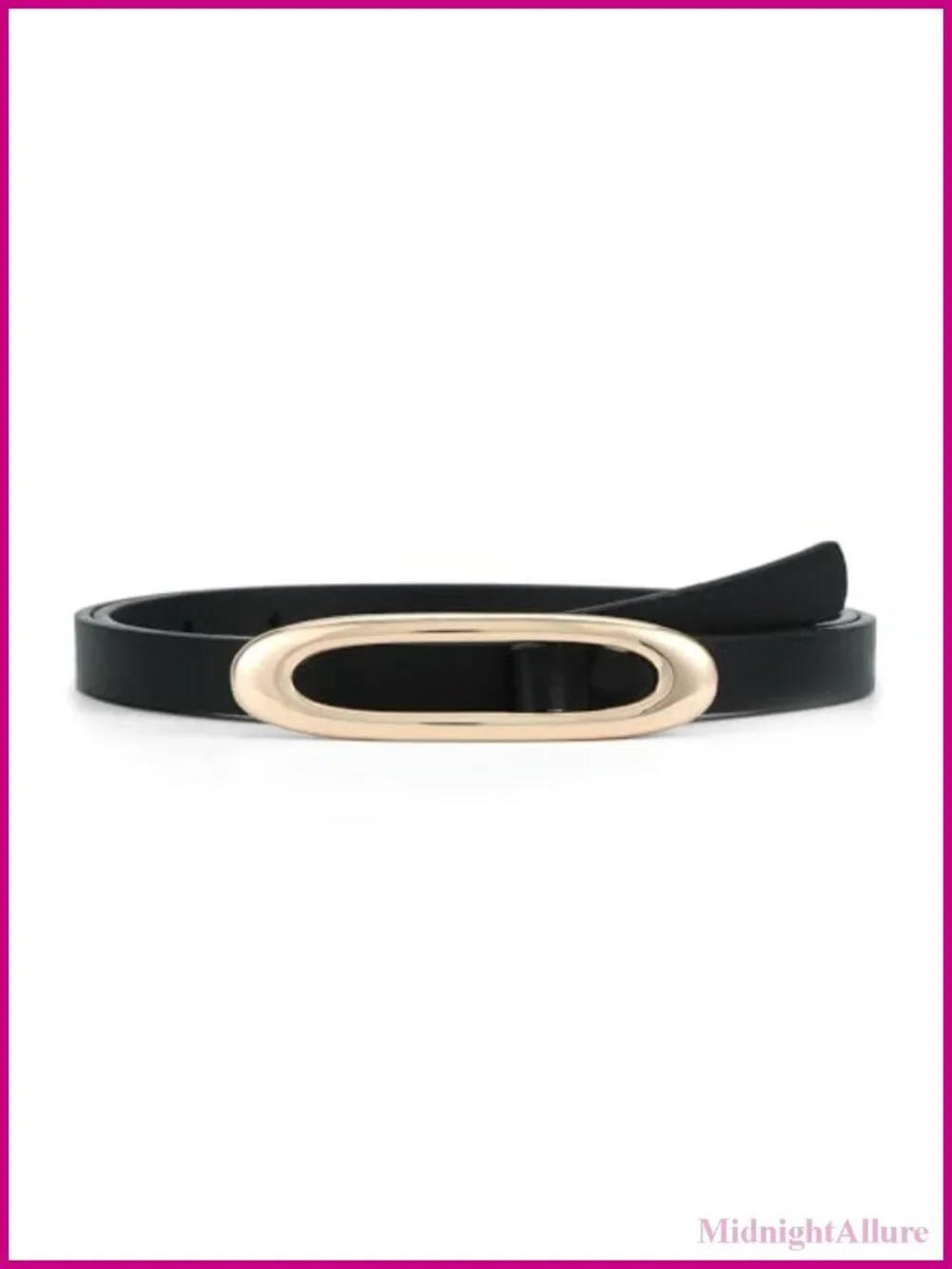 Skinny Faux Leather Belt Thin Waist Gold Buckle for Jeans Dresses